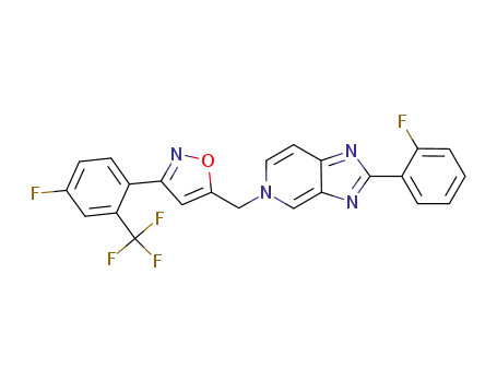 Molecular Structure of 858935-21-4 (5H-Imidazo[4,5-c]pyridine,
2-(2-fluorophenyl)-5-[[3-[4-fluoro-2-(trifluoromethyl)phenyl]-5-isoxazolyl]
methyl]-)