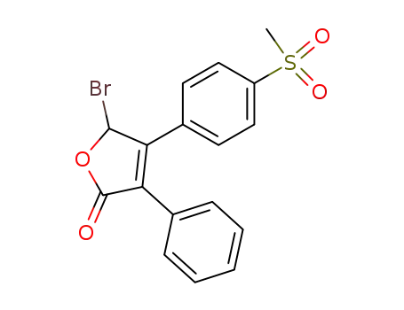 Molecular Structure of 691005-66-0 ((+/-)-5-bromo-4-[4-(methylsulfonyl)phenyl]-3-phenylfuran-2(5H)-one)