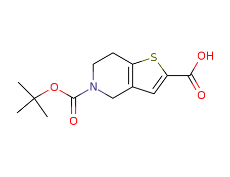 Molecular Structure of 165947-48-8 (5-(TERT-BUTOXYCARBONYL)-4,5,6,7-TETRAHYDROTHIENO[3,2-C]PYRIDINE-2-CARBOXYLIC ACID)