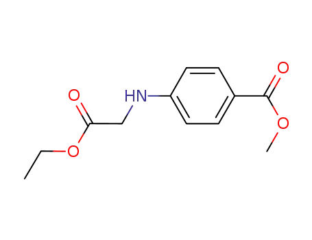 Molecular Structure of 729600-41-3 (Benzoic Acid, 4-[(2-Ethoxy-2-Oxoethyl)Amino]-, Methyl Ester)