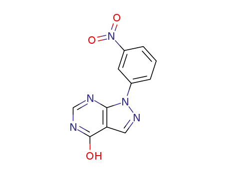 Molecular Structure of 65973-98-0 (4H-Pyrazolo[3,4-d]pyrimidin-4-one, 1,5-dihydro-1-(3-nitrophenyl)-)