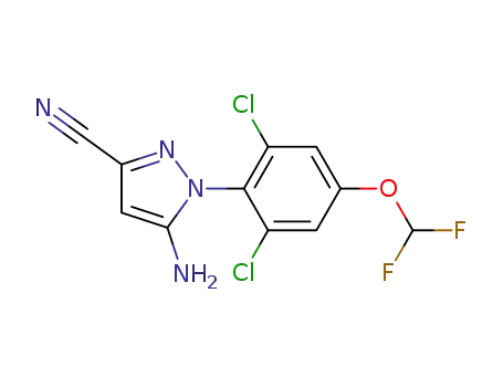 Molecular Structure of 120115-87-9 (5-amino-1-[2,6-dichloro-4-(difluoromethoxy)phenyl]-1H-pyrazole-3-carbonitrile)