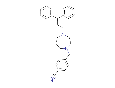 Molecular Structure of 199935-21-2 (Benzonitrile,
4-[[4-(3,3-diphenylpropyl)hexahydro-1H-1,4-diazepin-1-yl]methyl]-)