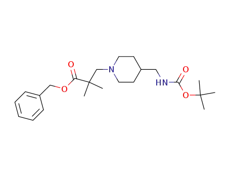 Molecular Structure of 871022-23-0 (tert-butyl [{1-(2-benzyloxycarbonyl-2-methylpropyl)piperidin-4-yl}methyl]carbamate)