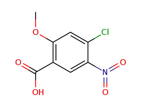 Molecular Structure of 68255-77-6 (4-Chloro-2-Methoxy-5-nitro-benzoic acid)