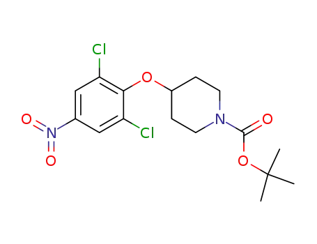 Molecular Structure of 337520-58-8 (4-(1-t-Butoxycarbonylpiperidin-4-yloxy)-3,5-dichloronitrobenzene)