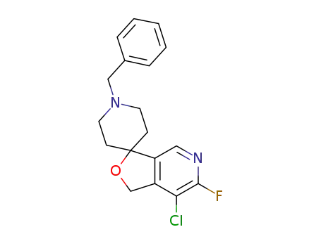 7-chloro-6-fluoro-1'-(phenylmethyl)-1H-spiro[furo[3,4-c]pyridine-3,4'-piperidine]