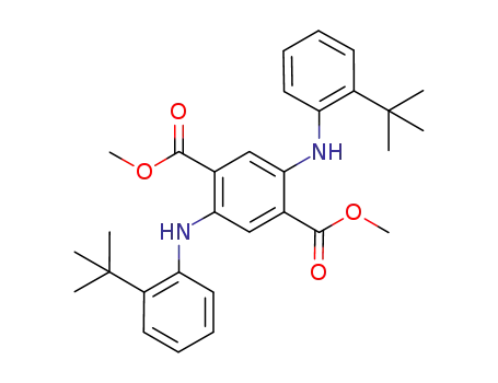 Molecular Structure of 736992-38-4 (1,4-Benzenedicarboxylic acid,
2,5-bis[[2-(1,1-dimethylethyl)phenyl]amino]-, dimethyl ester)
