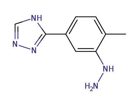 Molecular Structure of 836684-58-3 (1H-1,2,4-Triazole, 3-(3-hydrazino-4-methylphenyl)-)