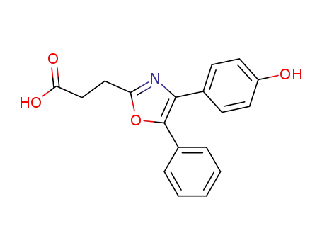 Molecular Structure of 68192-19-8 (3-[4-(4-hydroxyphenyl)-5-phenyl-1,3-oxazol-2-yl]propanoic acid)