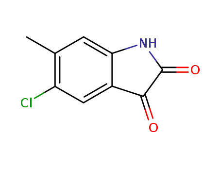 Molecular Structure of 107583-35-7 (1H-Indole-2,3-dione, 5-chloro-6-methyl-)