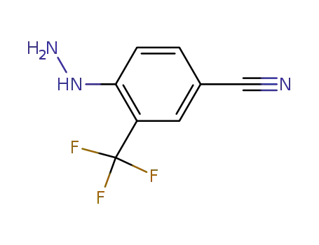 Molecular Structure of 184163-56-2 (4-Cyano-2-(trifluoromethyl)phenylhydrazine)