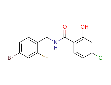 Molecular Structure of 314297-95-5 (N-(4-bromo-2-fluoro-benzyl)-4-chloro-2-hydroxy-benzamide)