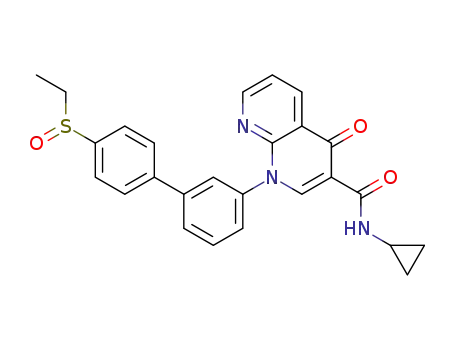 Molecular Structure of 477252-38-3 (N-Cyclopropyl-1-[3-(4-ethylsulfinylphenyl)phenyl]-1,4-dihydro[1,8]naphthyridin-4-one-3-carboxamide)