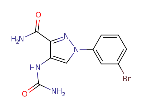 Molecular Structure of 850725-04-1 (1H-Pyrazole-3-carboxamide,
4-[(aminocarbonyl)amino]-1-(3-bromophenyl)-)