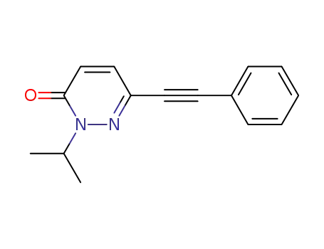 Molecular Structure of 524919-41-3 (3(2H)-Pyridazinone, 2-(1-methylethyl)-6-(phenylethynyl)-)