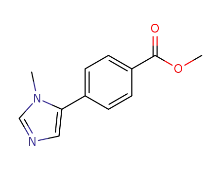 Molecular Structure of 305806-36-4 (Benzoic acid, 4-(1-methyl-1H-imidazol-5-yl)-, methyl ester)