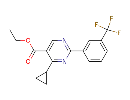 4-cyclopropyl-2-(3-trifluoromethyl-phenyl)-pyrimidine-5-carboxylic acid ethyl ester