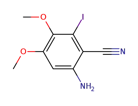 Molecular Structure of 192869-24-2 (6-AMINO-2-IODO-3,4-DIMETHOXYBENZONITRILE)