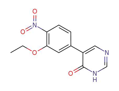 Molecular Structure of 862855-61-6 (4(1H)-Pyrimidinone, 5-(3-ethoxy-4-nitrophenyl)-)