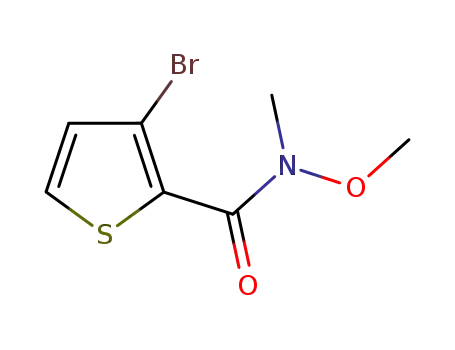 Molecular Structure of 848356-39-8 (2-Thiophenecarboxamide, 3-bromo-N-methoxy-N-methyl-)