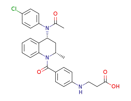 Molecular Structure of 868209-81-8 (b-Alanine,
N-[4-[[(2S,4R)-4-[acetyl(4-chlorophenyl)amino]-3,4-dihydro-2-methyl-1(
2H)-quinolinyl]carbonyl]phenyl]-)