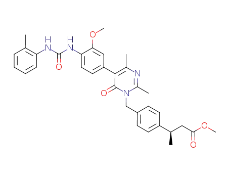 methyl (3R)-3-(4-{[2,4-dimethyl-5-[3-methoxy-4-({[(2-methylphenyl)amino]carbonyl}amino)phenyl]-6-oxo-1(6H)-pyrimidinyl]methyl}phenyl)butanoate