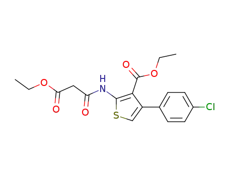 3-Thiophenecarboxylic acid,
4-(4-chlorophenyl)-2-[(3-ethoxy-1,3-dioxopropyl)amino]-, ethyl ester