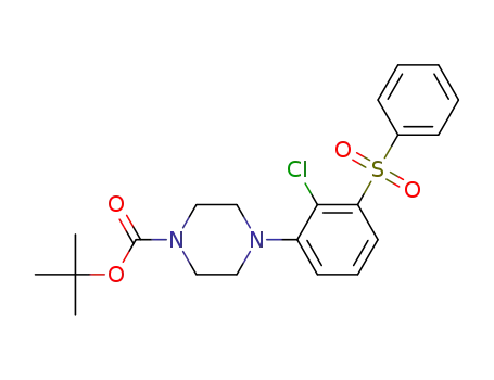 Molecular Structure of 762252-48-2 (1-Piperazinecarboxylic acid, 4-[2-chloro-3-(phenylsulfonyl)phenyl]-,
1,1-dimethylethyl ester)