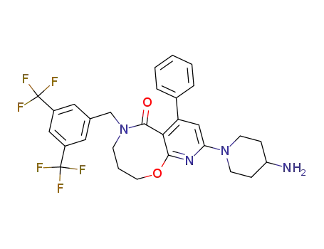 9-(4-aminopiperidine-1-yl)-5-[3,5-bis(trifluoromethyl)benzyl]-6-oxo-7-phenyl-2,3,4,5-tetrahydro-6H-pyrido[2,3-b][1,5]oxazocine