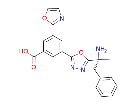 3-[5-((1R)-1-amino-1-methyl-2-phenylethyl)-1,3,4-oxadiazol-2-yl]-5-(1,3-oxazol-2-yl)benzoic acid