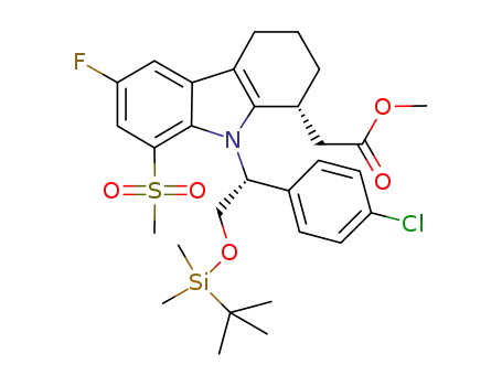 methyl [(1R)-9-[(1R)-2-{[tert-butyl(dimethyl)silyl]oxy}-1-(4-chlorophenyl)ethyl]-6-fluoro-8-(methylsulfonyl)-2,3,4,9-tetrahydro-1H-carbazol-1-yl]acetate