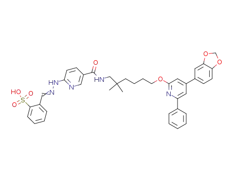 2-[[[5-[[2,2-dimethyl-6-[(4-(3,4-methylenedioxyphenyl)-6-phenyl-2-pyridinyl)oxy]-1-hexanamino]carbonyl]-2-pyridinyl]hydrazono]methyl]-benzenesulfonic Acid