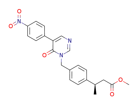 (R)-3-(4-{5-(4-nitrophenyl)-6-oxo-6H-pyrimidin-1-ylmethyl}phenyl)butyric acid methyl ester