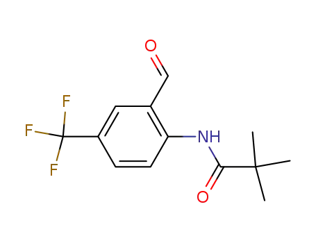 Molecular Structure of 106746-81-0 (Propanamide, N-[2-formyl-4-(trifluoromethyl)phenyl]-2,2-dimethyl-)