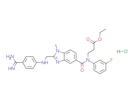 1-methyl-2-[N-(4-amidinophenyl)-aminomethyl]-benzimidazol-5-yl-carboxylic acid-N-(3-fluorophenyl)-N-(2-ethoxycarbonylethyl)-amide-hydrochloride