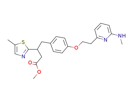 methyl (+/-)-4-[4-[2-(6-methylaminopyridin-2-yl)-1-ethoxy]phenyl]-3-(5-methylthiazol-2-yl)butanoate