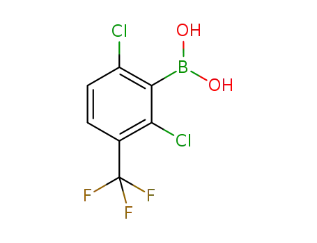 Molecular Structure of 1027059-21-7 (2,6-Dichloro-3-(trifluoromethyl)phenylboronic acid)