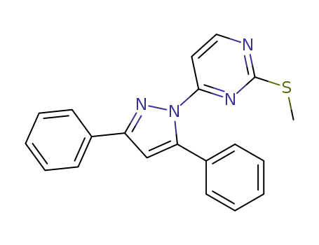 Molecular Structure of 869961-70-6 (4-(3,5-diphenyl-1H-pyrazol-1-yl)-2-(methylthio)pyrimidine)