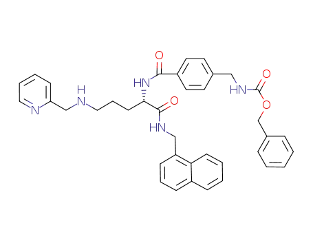 Carbamic acid,
[[4-[[[(1S)-1-[[(1-naphthalenylmethyl)amino]carbonyl]-4-[(2-pyridinylmeth
yl)amino]butyl]amino]carbonyl]phenyl]methyl]-, phenylmethyl ester