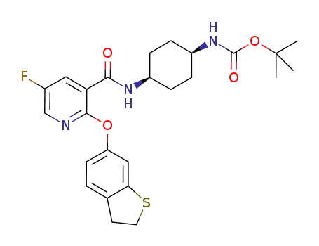 syn-(4-{[2-(2,3-dihydro-benzo[b]thiophen-6-yloxy)-5-fluoro-pyridine-3-carbonyl]-amino}-cyclohexyl)-carbamic acid tert-butyl ester