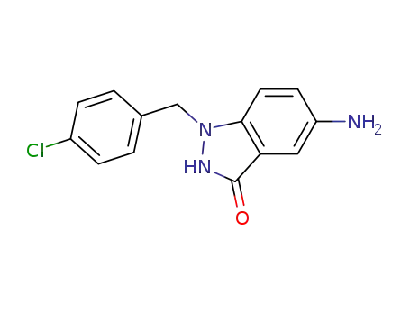 Molecular Structure of 197584-45-5 (3H-Indazol-3-one, 5-amino-1-[(4-chlorophenyl)methyl]-1,2-dihydro-)