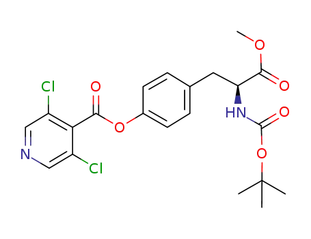 Molecular Structure of 252328-07-7 (N-boc-O-(3,5-dichloroisonicotinyl)-L-tyrosine methyl ester)