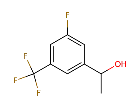 Molecular Structure of 880094-00-8 (Benzenemethanol, 3-fluoro-a-methyl-5-(trifluoromethyl)-)