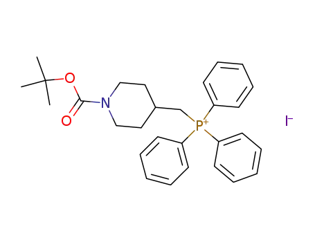 Molecular Structure of 146293-11-0 (((1-(tert-Butoxycarbonyl)piperidin-4-yl)-methyl)triphenylphosphonium iodide)
