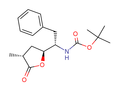 Carbamic acid,  [(1S)-2-phenyl-1-[(2S,4R)-tetrahydro-4-methyl-5-oxo-2-furanyl]ethyl]-,  1,1-dimethylethyl ester