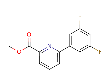 Molecular Structure of 867208-91-1 (2-Pyridinecarboxylic acid, 6-(3,5-difluorophenyl)-, methyl ester)