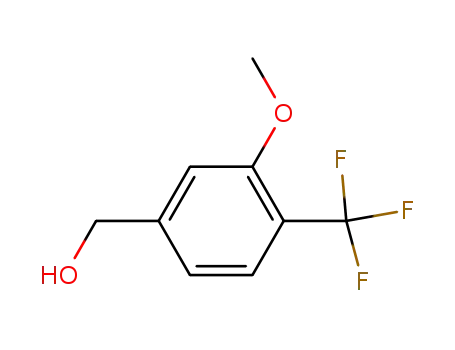 Molecular Structure of 276861-64-4 (3-Methoxy-4-(trifluoroMethyl)benzyl alcohol, 97%)