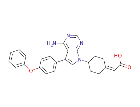 2-{4-[4-amino-5-(4-phenoxyphenyl)-7H-pyrrolo[2,3-d]pyrimidin-7-yl]cyclohexyliden}acetic acid
