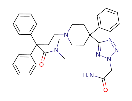 4-[4-(2-carbamoylmethyl-2H-tetrazol-5-yl)-4-phenyl-piperidin-1-yl]-N,N-dimethyl-2-2-diphenyl-butyramide
